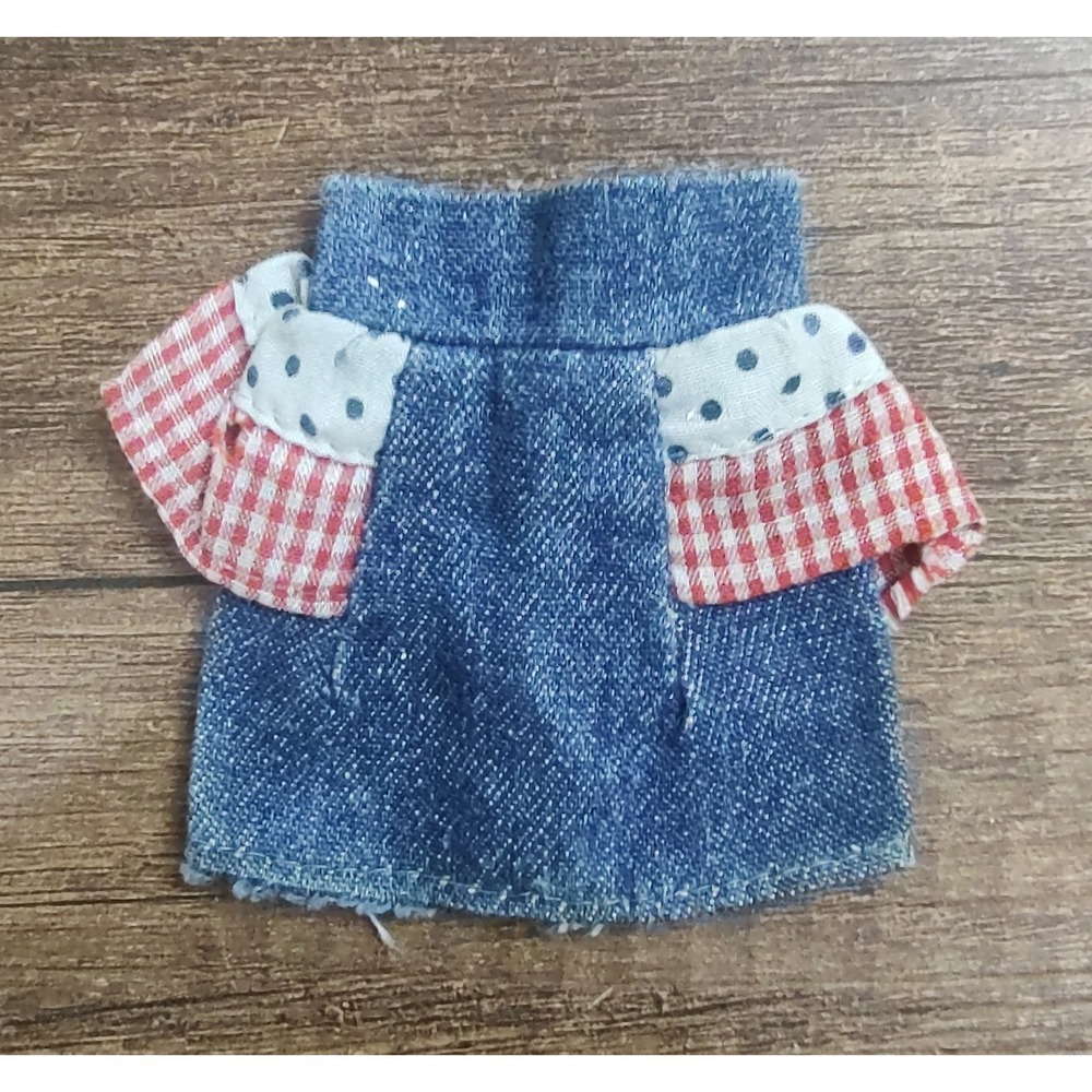 Fashion Doll Denim Skirt EASY-ON Side Ruffle Detail Vintage Z33